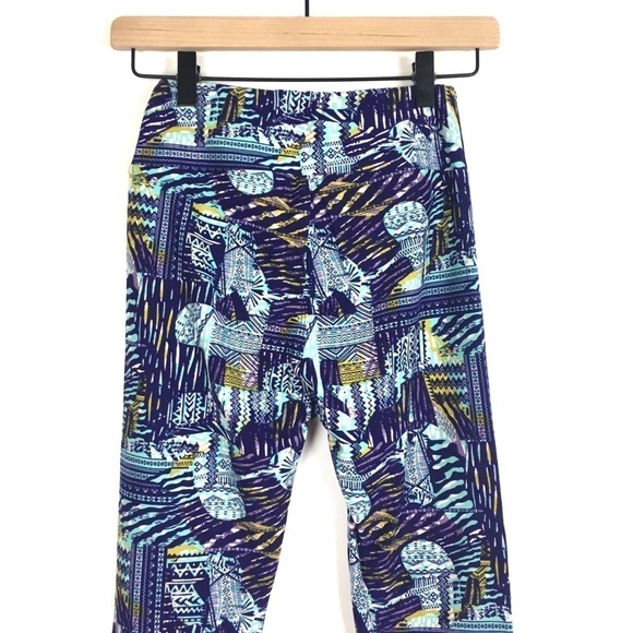 LULAROE Leggings Aztec Tribal Southwestern Boho OS One Size Purple Blue White - Picture 5 of 9